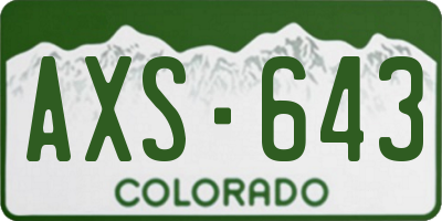 CO license plate AXS643