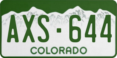 CO license plate AXS644