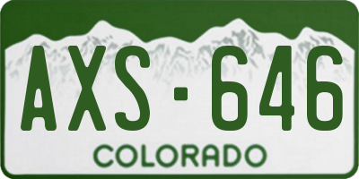 CO license plate AXS646