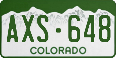 CO license plate AXS648