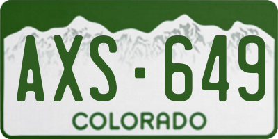 CO license plate AXS649