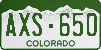 CO license plate AXS650