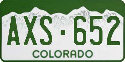 CO license plate AXS652