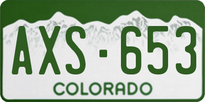 CO license plate AXS653