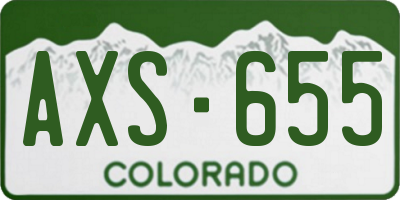 CO license plate AXS655