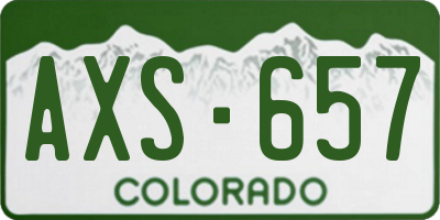 CO license plate AXS657