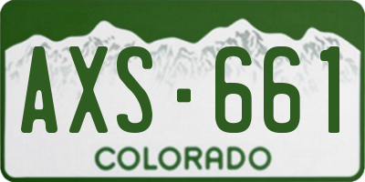 CO license plate AXS661