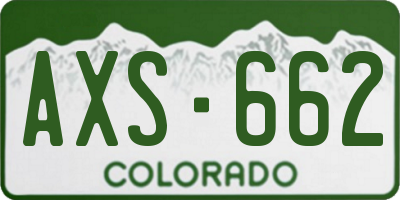 CO license plate AXS662