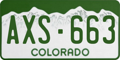 CO license plate AXS663