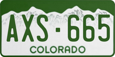 CO license plate AXS665