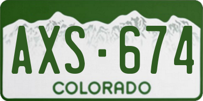 CO license plate AXS674