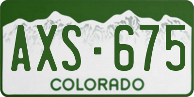 CO license plate AXS675