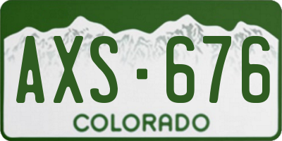 CO license plate AXS676