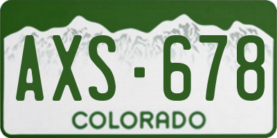 CO license plate AXS678