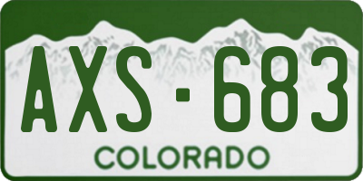 CO license plate AXS683
