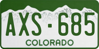 CO license plate AXS685
