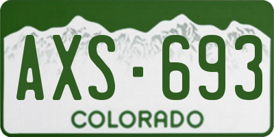 CO license plate AXS693