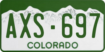 CO license plate AXS697