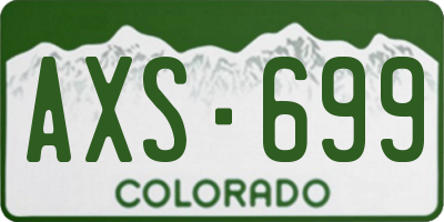CO license plate AXS699