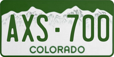 CO license plate AXS700