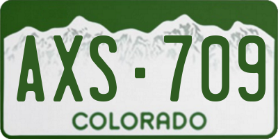 CO license plate AXS709
