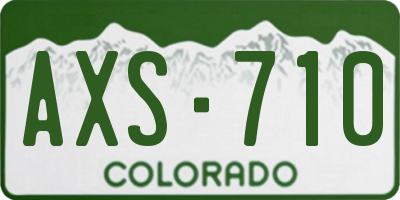 CO license plate AXS710