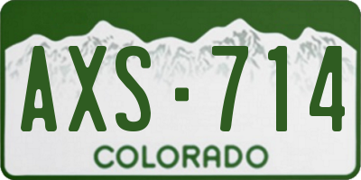 CO license plate AXS714