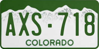 CO license plate AXS718