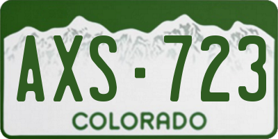 CO license plate AXS723