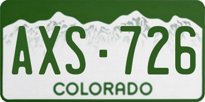 CO license plate AXS726