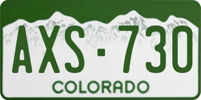 CO license plate AXS730