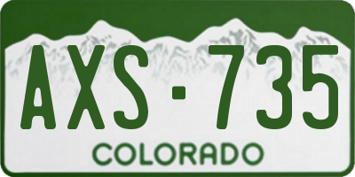 CO license plate AXS735