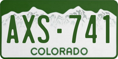 CO license plate AXS741