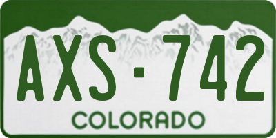 CO license plate AXS742