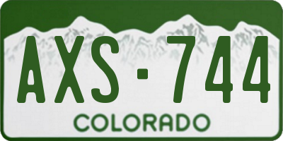 CO license plate AXS744