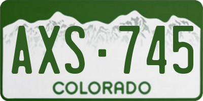 CO license plate AXS745