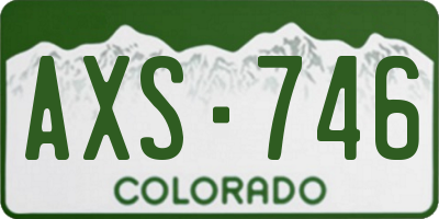 CO license plate AXS746