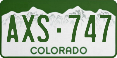 CO license plate AXS747