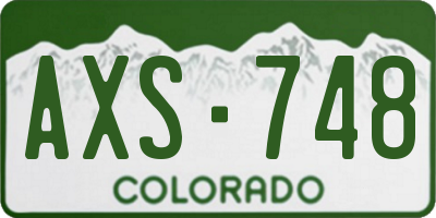 CO license plate AXS748