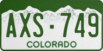 CO license plate AXS749