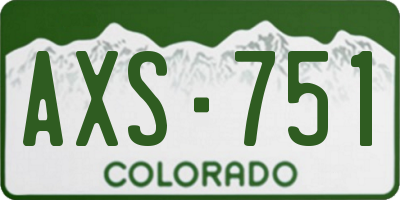 CO license plate AXS751