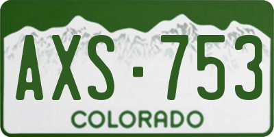 CO license plate AXS753