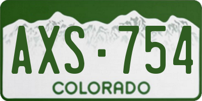 CO license plate AXS754