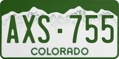 CO license plate AXS755