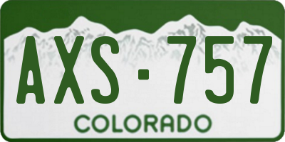 CO license plate AXS757