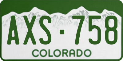 CO license plate AXS758