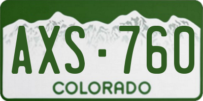 CO license plate AXS760