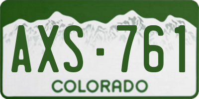 CO license plate AXS761