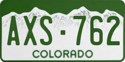 CO license plate AXS762