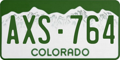 CO license plate AXS764